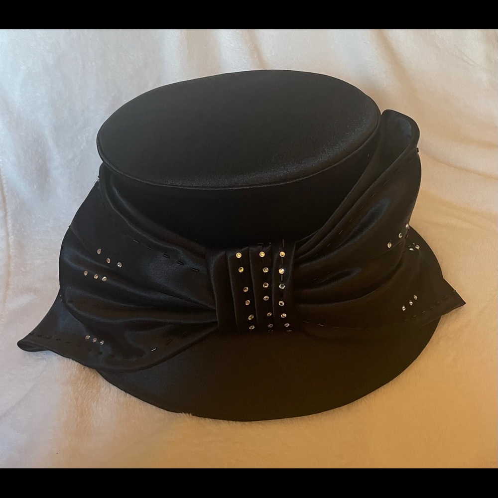 Black Satin Church Hat